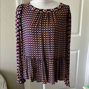 Maeve by Anthropologie Cheyenne Peplum Blouse NWOT SZ M